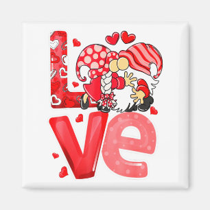 Valentine Gnomes Holding Hearts Valentines Day Fun Magnet