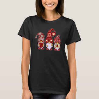 Valentine Gnomes Holding Hearts Valentine's Day Gn T-Shirt