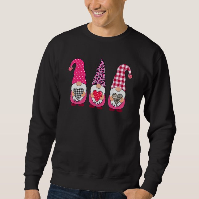 Valentine Gnomes Valentine's Day Love Leopard Buff Sweatshirt (Front)