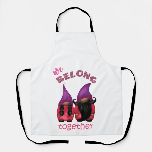 Valentine gnomes: we belong together apron (Front)