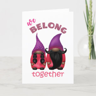 Valentine gnomes: we belong together holiday card