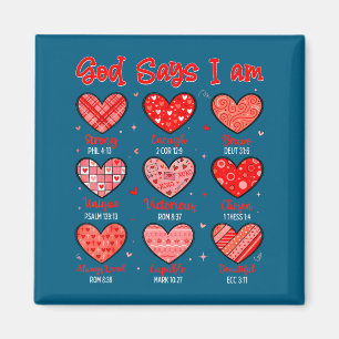 Valentine god says i am heart christian bible vers magnet