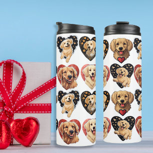 Valentine Golden Retriever Dog Thermal Tumbler