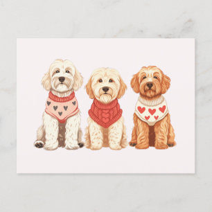 Valentine Goldendoodle Dogs Postcard