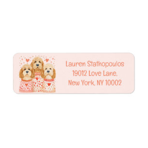 Valentine Goldendoodle Dogs Return Address Label