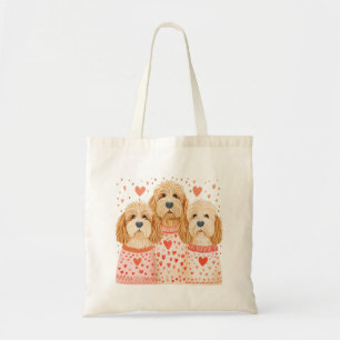 Valentine Goldendoodle Dogs Tote Bag