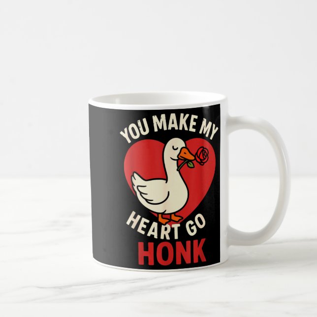 Valentine Goose Love Valentine's - You Make My Hea Coffee Mug (Right)