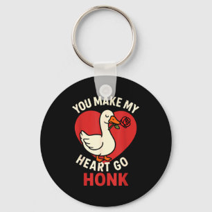 Valentine Goose Love Valentine's - You Make My Hea Key Ring