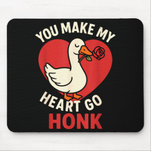 Valentine Goose Love Valentines - You Make My Hear Mouse Pad