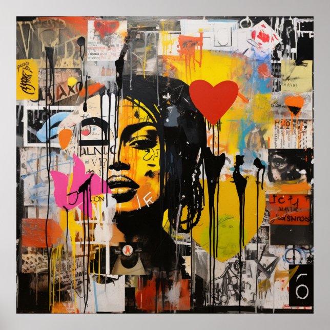 Valentine Graffiti Grunge Art Poster (Front)