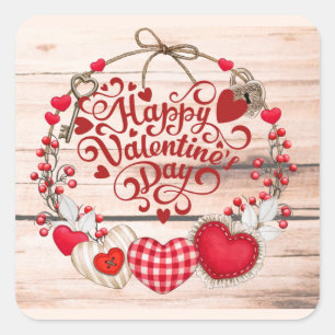 Valentine Greetings Square Sticker