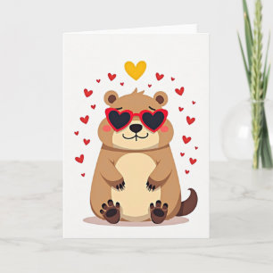 Valentine Groundhog Love Card