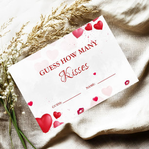 Valentine Guess How Many kissescGame Enclosure Card