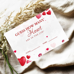 Valentine Guess How Many kissescGame Enclosure Card