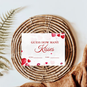Valentine Guess How Many kissesGame Enclosure Card