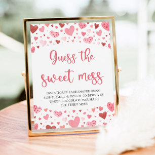 Valentine Guess the Sweet Mess Baby Shower Game Poster