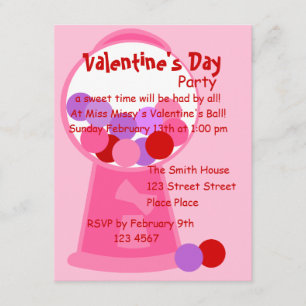 Valentine Gumball Machine Invitation