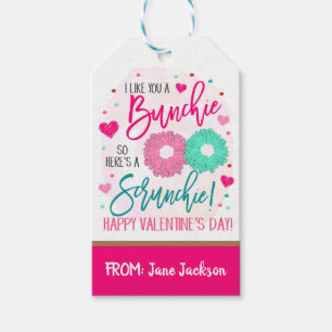 Valentine Hair Scrunchies Gift Tag