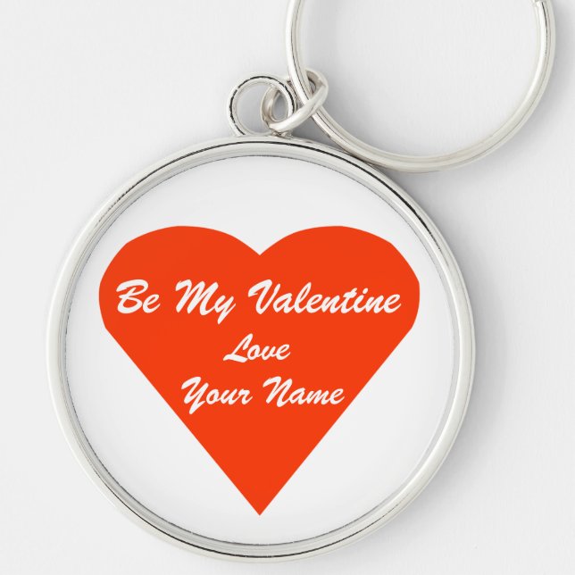 VALENTINE HEART ,Add Your Name Key Ring (Front)