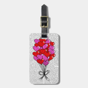 Valentine Heart Balloon Illustration Luggage Tag