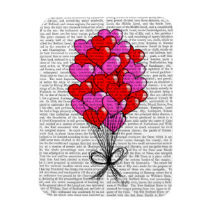 Valentine Heart Balloon Illustration Magnet