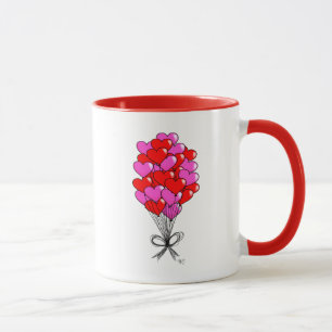 Valentine Heart Balloon Illustration Mug