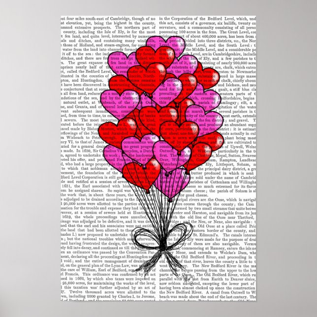 Valentine Heart Balloon Illustration Poster (Front)