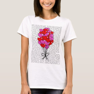 Valentine Heart Balloon Illustration T-Shirt