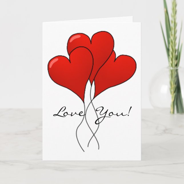 Valentine Heart Balloons – Valentine Card (Front)