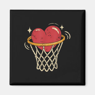 Valentine Heart Basketball Hoop Love Players Fan Magnet