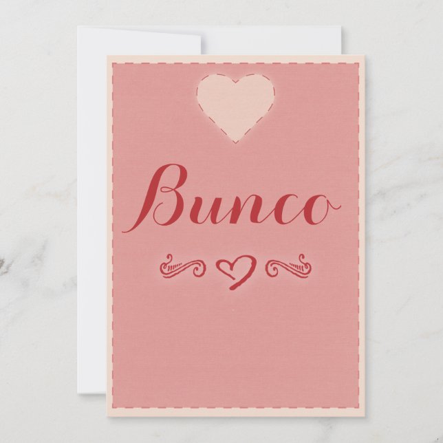 Valentine Heart Bunco Invitation (Front)