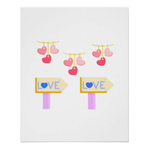 Valentine Heart Bunting Poster