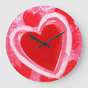 Valentine Heart by VictoriaShaylee Large Clock