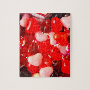 Valentine heart candy with sprinkles jigsaw puzzle