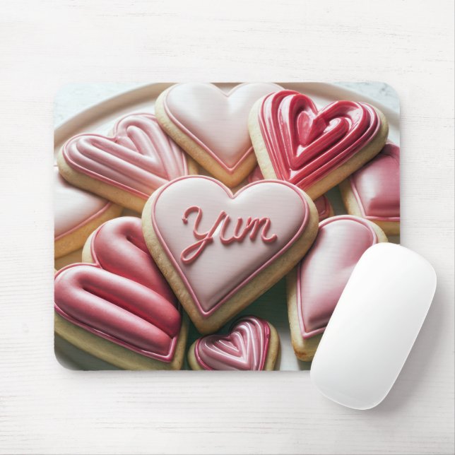 Valentine Heart Cookies Mouse Pad (With Mouse)