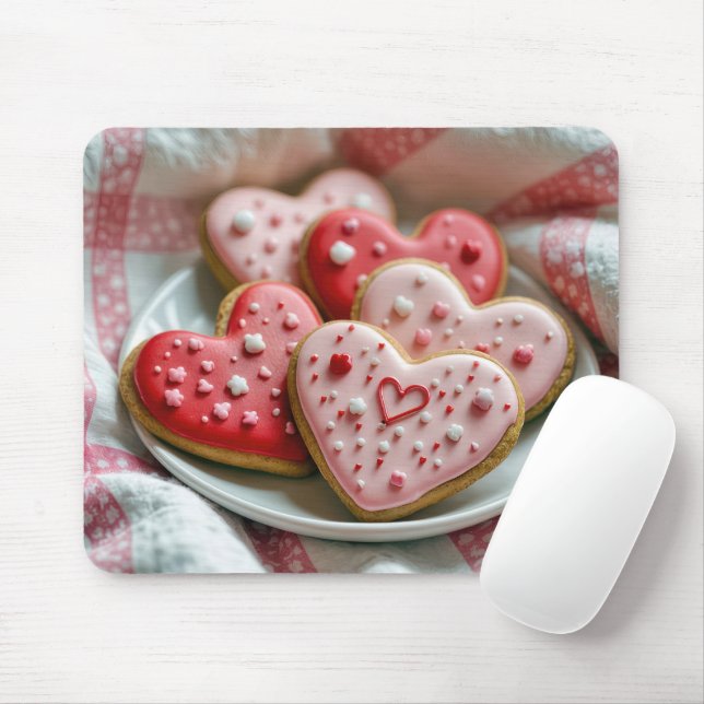 Valentine Heart Cookies Mouse Pad (With Mouse)