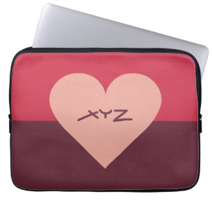 Valentine Heart custom monogram laptop sleeves