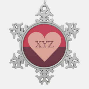 Valentine Heart custom monogram ornament