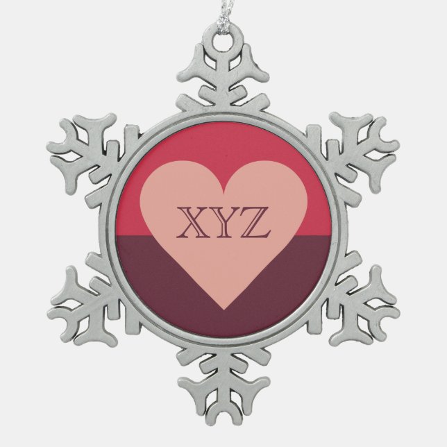 Valentine Heart custom monogram ornament (Front)