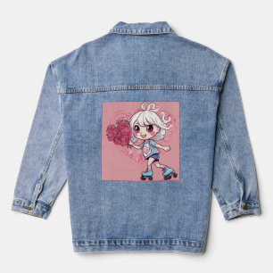 valentine heart denim jacket