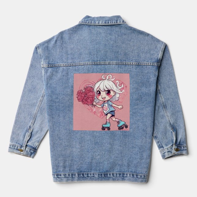 valentine heart denim jacket (Back)
