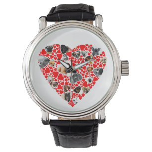 Valentine Heart Dog Photo Collage watch