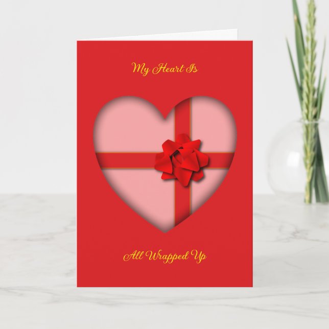 Valentine Heart Folded Greeting Card (Front)