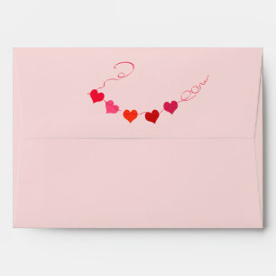 Valentine Heart Garland Pink Holiday Envelope