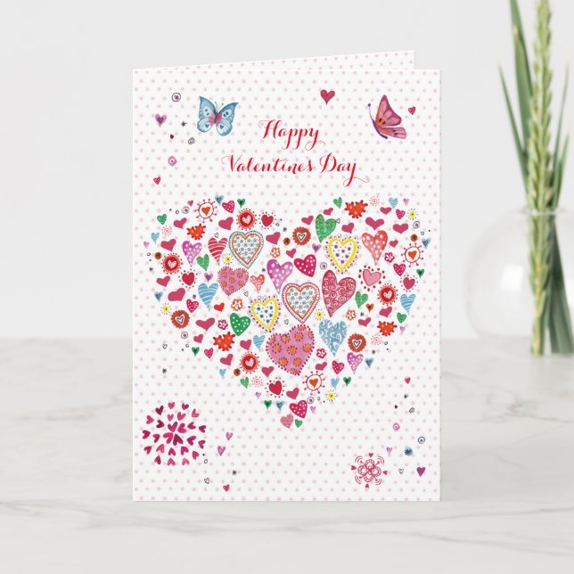 Valentine Heart Hearts Dots | Greeting Card (Front)
