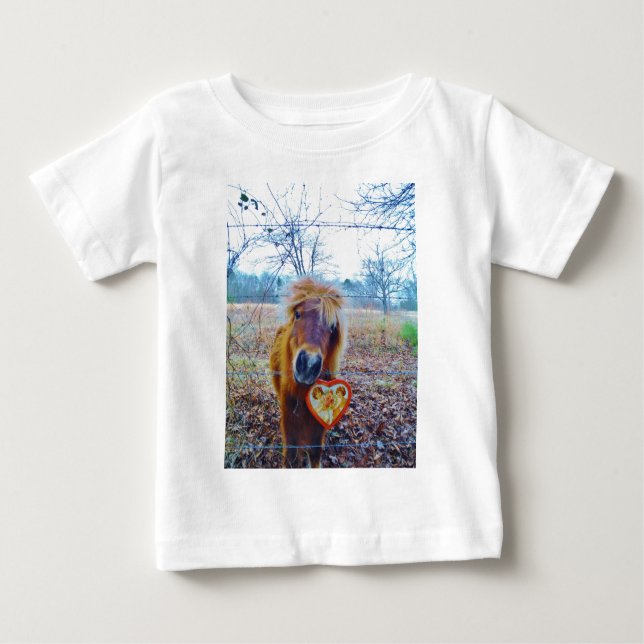 Valentine Heart  Horse Baby T-Shirt (Front)