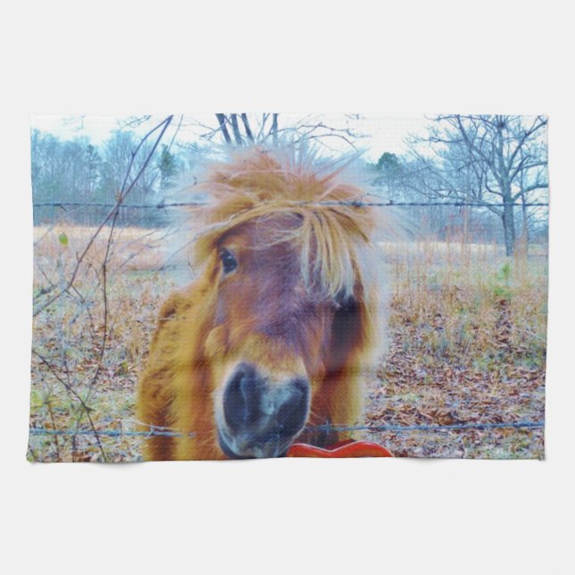 Valentine Heart  Horse Tea Towel (Horizontal)