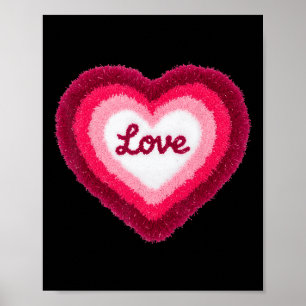 Valentine Heart Latch Hook Design Poster