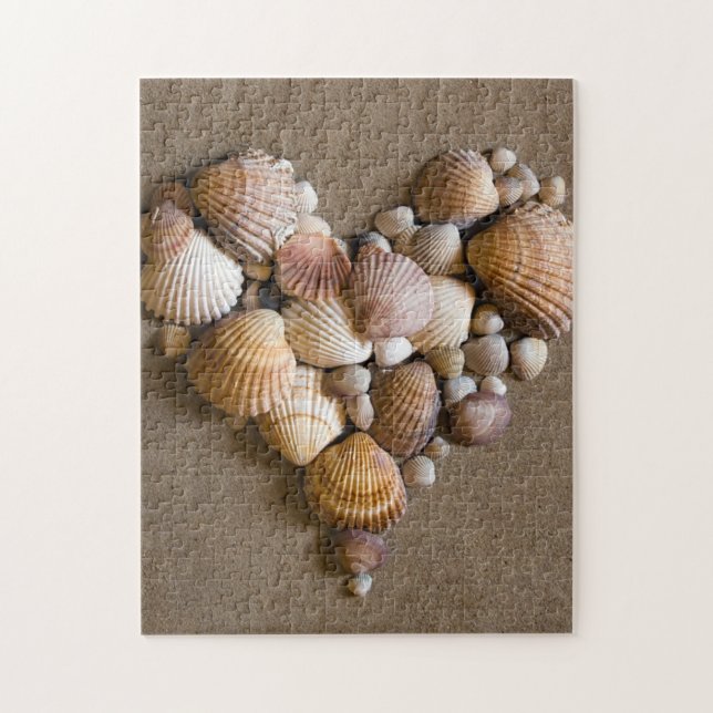 Valentine Heart Made with Shells Jigsaw Puzzle (Vertical)