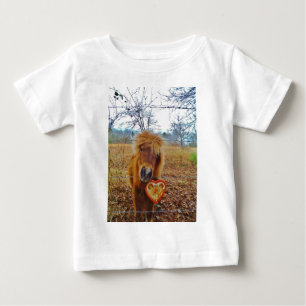 Valentine Heart  Miniature brown Horse Baby T-Shirt